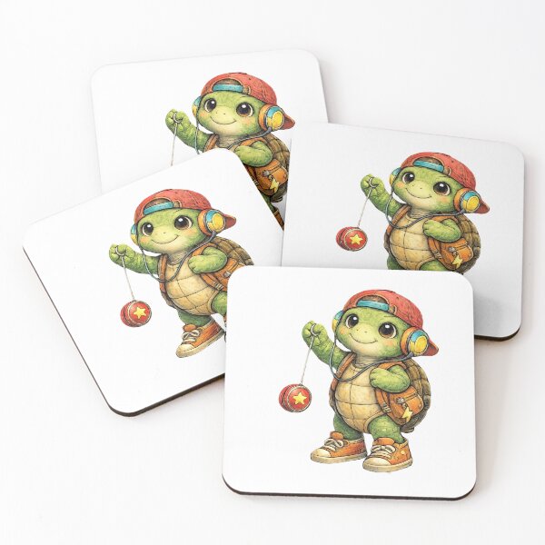 Item preview, Tortuga jugando con un yo-yo – Ilustración de una pegatina dibujada a mano con lápiz de color designed and sold by Felixuss.