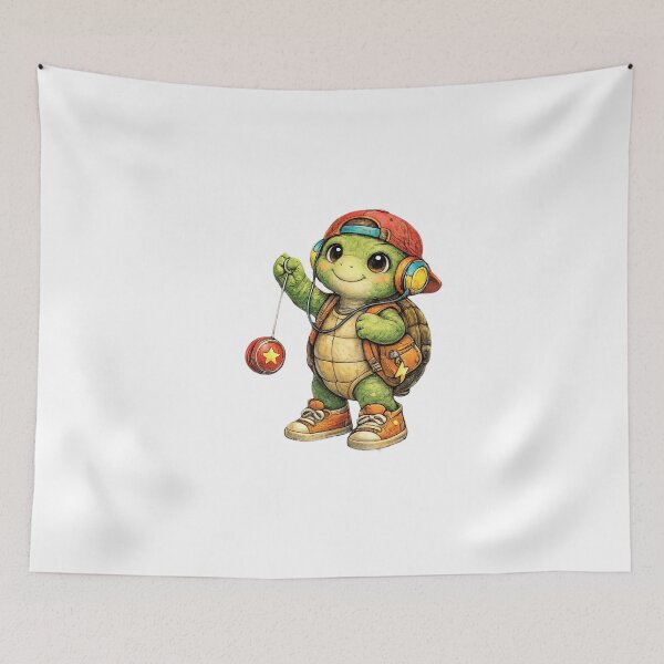 Item preview, Cute Turtle Playing with Yo-Yo – Hand Drawn Colored Pencil Sticker Illustration designed and sold by Felixuss.