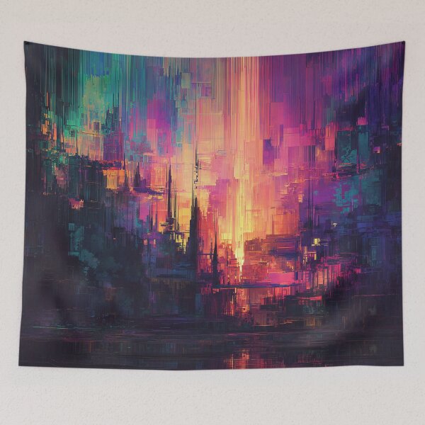 Item preview, The Glitch City at Dawn designed and sold by oanaunciuleanu.