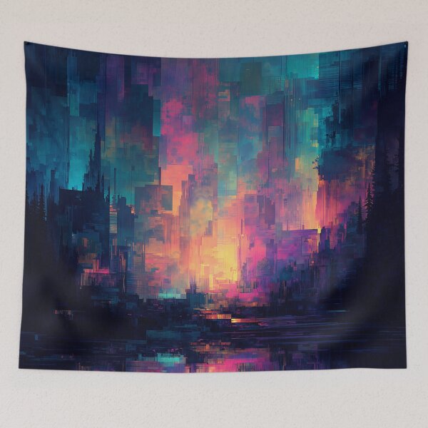 Item preview, The Glitch City at Dawn designed and sold by oanaunciuleanu.