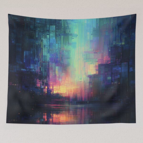 Item preview, The Glitch City at Dawn designed and sold by oanaunciuleanu.