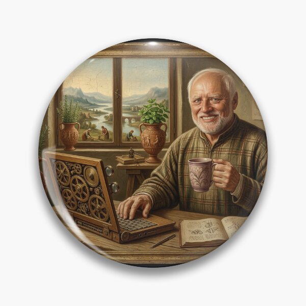 Item preview, Leonardo da Harold - The Steampunk Pain Codex - Da Vinci Art Parody designed and sold by ern vintage store.