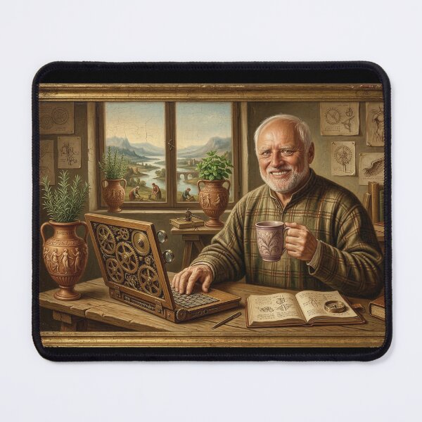 Item preview, Leonardo da Harold - The Steampunk Pain Codex - Da Vinci Art Parody designed and sold by ern vintage store.
