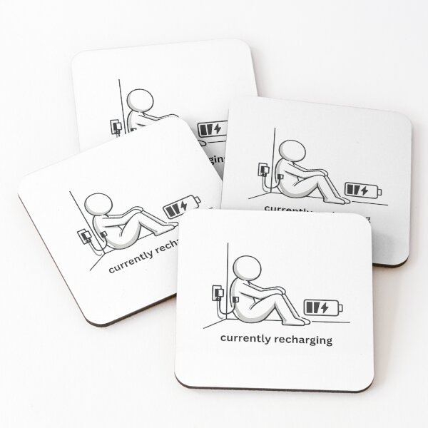 Item preview, Currently Recharging – Social Battery Humor Minimalist Design designed and sold by AlSowin9.