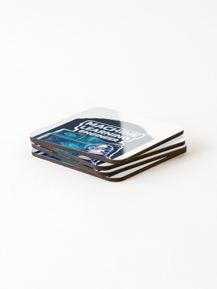 Thumbnail 4 of 5, Coasters (Set of 4), Machine Learning Engineer Programmer Design designed and sold by Noctavia07.