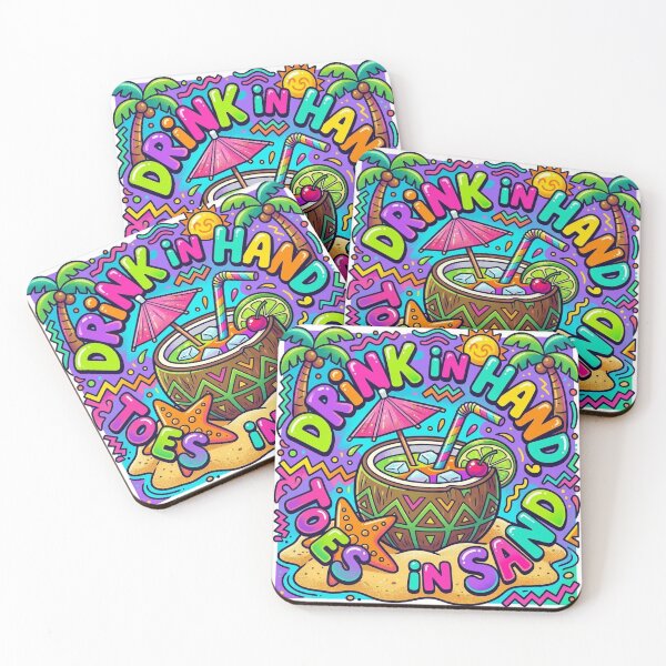 Item preview, Drink In Hand Toes In Sand Tropical Cocktail Kitsch designed and sold by ryanguas.