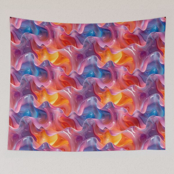 Item preview, Glossy Iridescent Liquid Waves Abstract Pattern designed and sold by NTGUILTY.