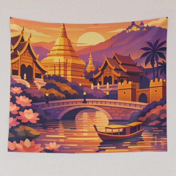 Item preview, Chiang Mai Travel Poster designed and sold by MatthewHeights.