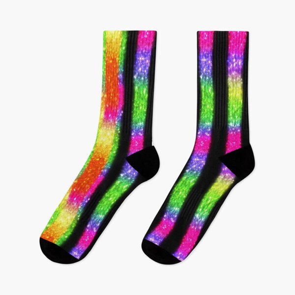 Item preview, Neon Rainbow Glitter Stripe Pattern designed and sold by bubblegoth.