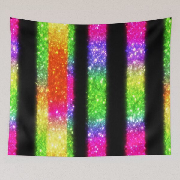 Item preview, Neon Rainbow Glitter Stripe Pattern designed and sold by bubblegoth.