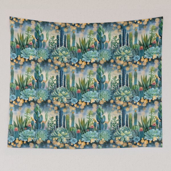 Item preview, Watercolor Cacti and Succulents with Bokeh Lights designed and sold by NTGUILTY.
