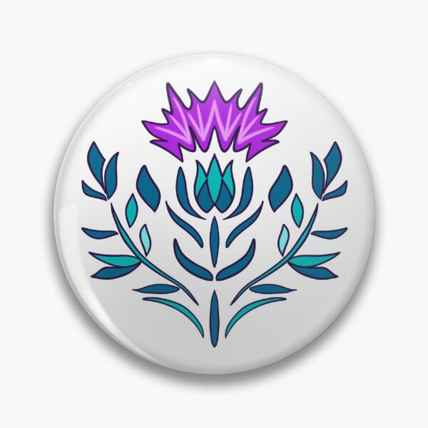 Item preview, Purple & Teal Gingham Thistle Pattern – Hand Drawn Botanical Cottagecore Design designed and sold by Thistle Owl Studio.