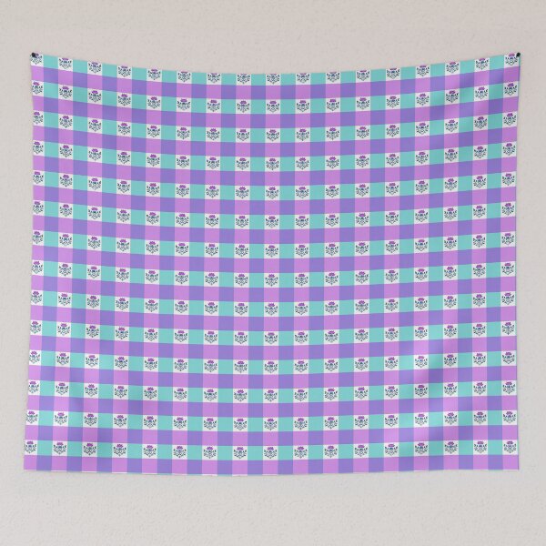 Item preview, Purple & Teal Gingham Thistle Pattern – Hand Drawn Botanical Cottagecore Design designed and sold by Thistle Owl Studio.