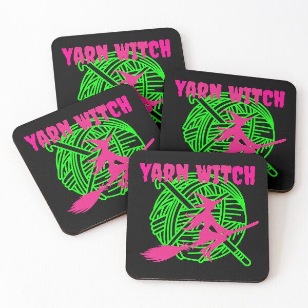 Item preview, Yarn Witch Flying – Neon Witch Knitting Design designed and sold by ArtyWares.