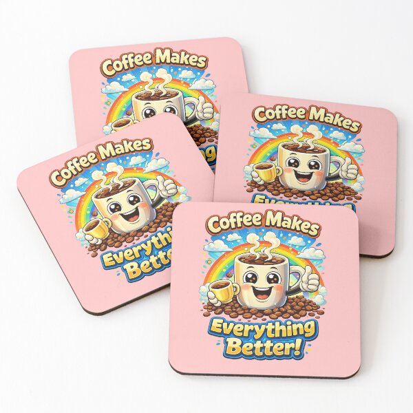 Item preview, Happy coffee motiv with rainbow, kawaii style designed and sold by Adrikul.