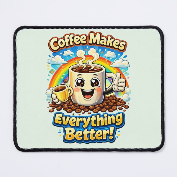 Item preview, Happy coffee motiv with rainbow, kawaii style designed and sold by Adrikul.