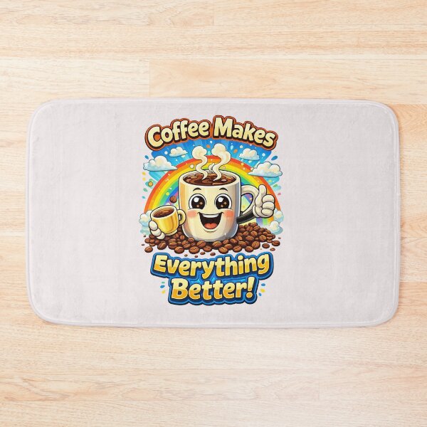 Item preview, Happy coffee motiv with rainbow, kawaii style designed and sold by Adrikul.