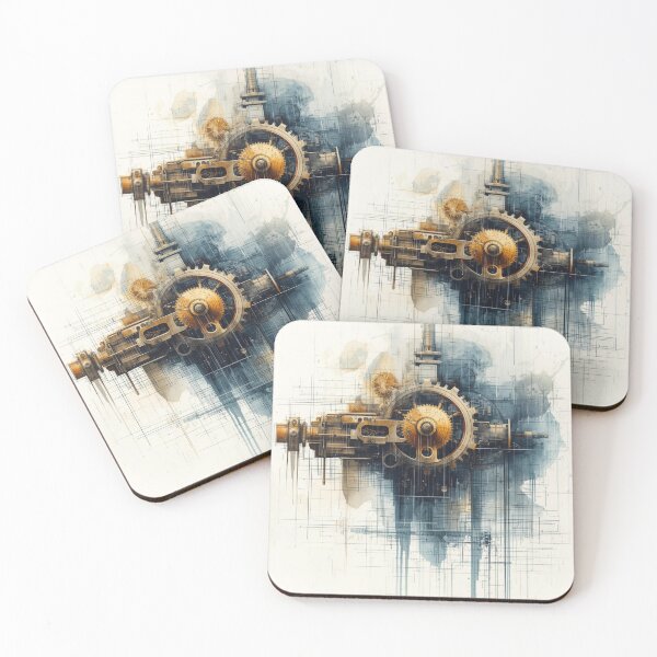 Item preview, Vintage Steampunk Mechanical Gear Architectural Sketch designed and sold by AAMHdesigns.