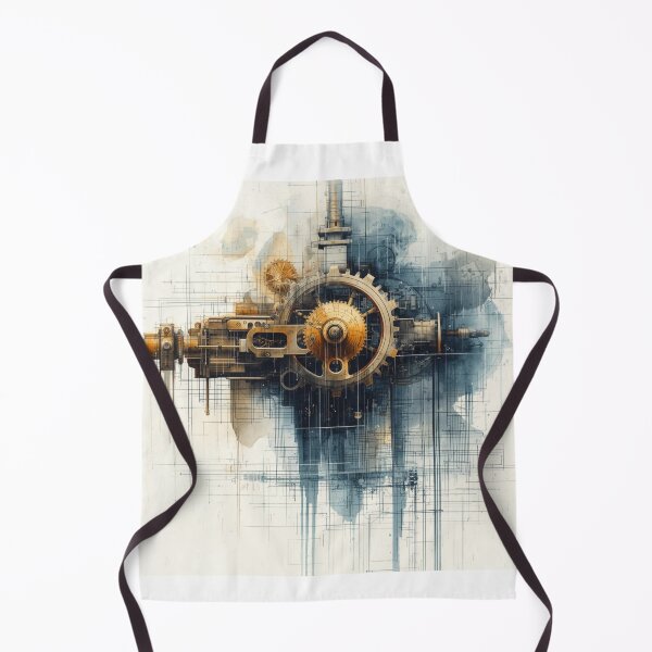Item preview, Vintage Steampunk Mechanical Gear Architectural Sketch designed and sold by AAMHdesigns.