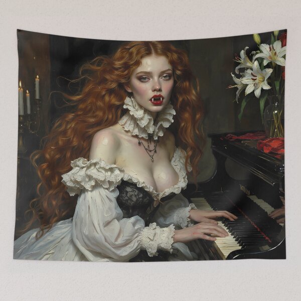 Item preview, Stunning vampire playing piano designed and sold by Velvet Smoke Images.