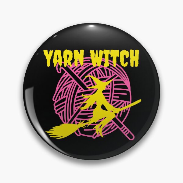 Item preview, Yarn Witch Flying – Yellow Neon Witch Knitting Design designed and sold by ArtyWares.