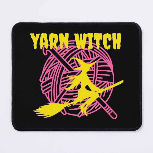 Item preview, Yarn Witch Flying – Yellow Neon Witch Knitting Design designed and sold by ArtyWares.