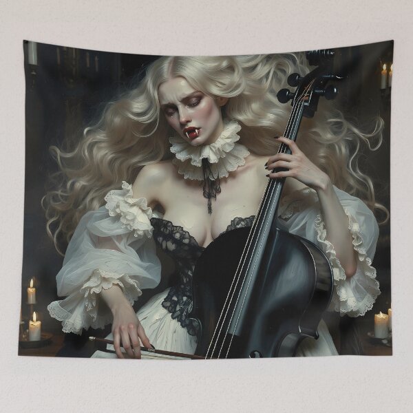Item preview, Beautiful vampire playing cello. designed and sold by Velvet Smoke Images.