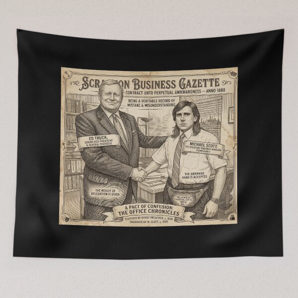 Item preview, The Office Chronicles - Michael Scott and Ed Truck Vintage Engraving designed and sold by ern vintage store.