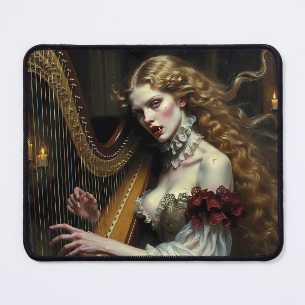 Item preview, Stunning vampire playing harp. designed and sold by Velvet Smoke Images.
