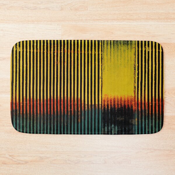 Item preview, Retro Mustard Teal Stripe Pattern designed and sold by bubblegoth.