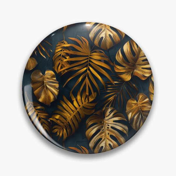 Item preview, Luxury Gold Tropical Leaves on Matte Black designed and sold by NTGUILTY.