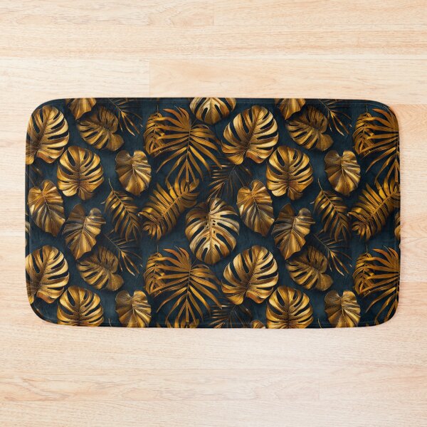 Item preview, Luxury Gold Tropical Leaves on Matte Black designed and sold by NTGUILTY.