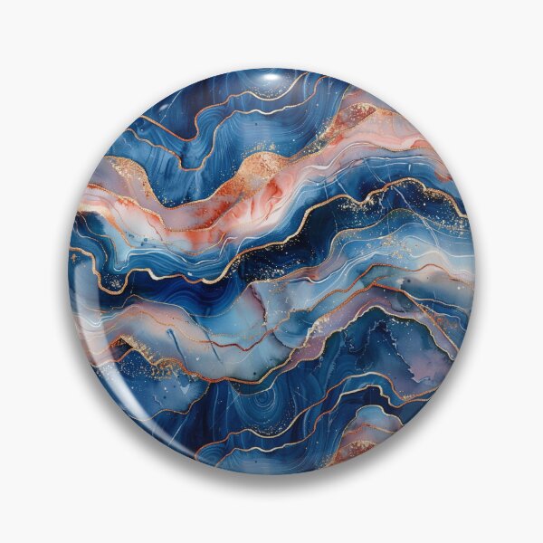 Item preview, Blue and Rose Gold Marble Watercolor Agate designed and sold by NTGUILTY.