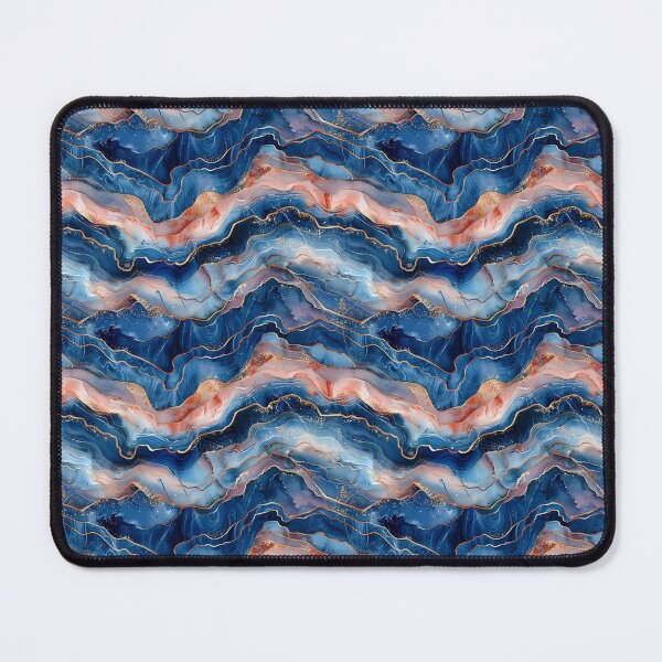 Item preview, Blue and Rose Gold Marble Watercolor Agate designed and sold by NTGUILTY.