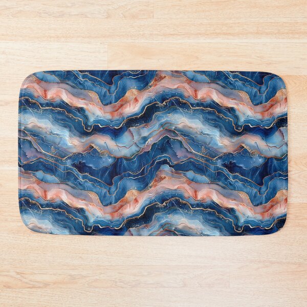 Item preview, Blue and Rose Gold Marble Watercolor Agate designed and sold by NTGUILTY.