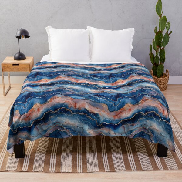 Item preview, Blue and Rose Gold Marble Watercolor Agate designed and sold by NTGUILTY.