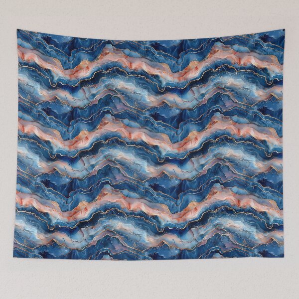 Item preview, Blue and Rose Gold Marble Watercolor Agate designed and sold by NTGUILTY.