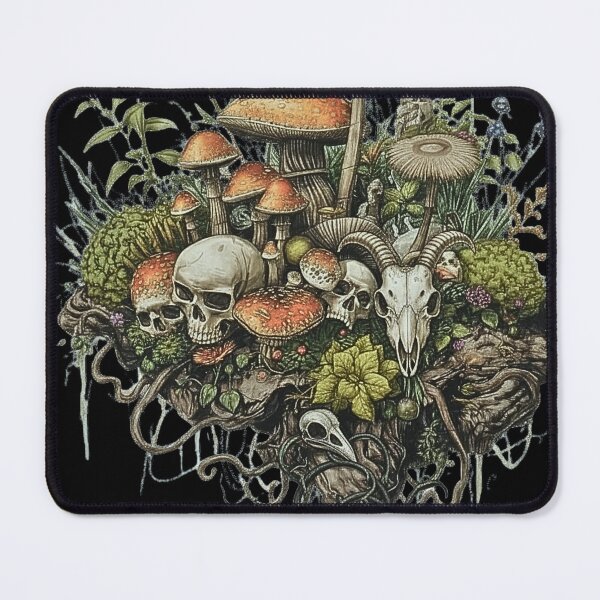 Item preview, Dark Cottagecore Skull Garden – Gothic Floral Skull, Witchy Poison Garden Aesthetic designed and sold by SKULLARTISTRY.