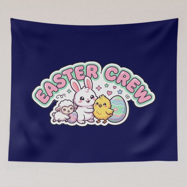 Item preview, Cute Easter Crew Kawaii Bunny Chick and Lamb designed and sold by PixelAlchemyHQ.