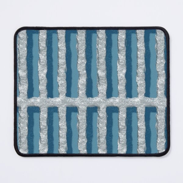 Item preview, Silver Glitter Blue Stripes Pattern designed and sold by bubblegoth.