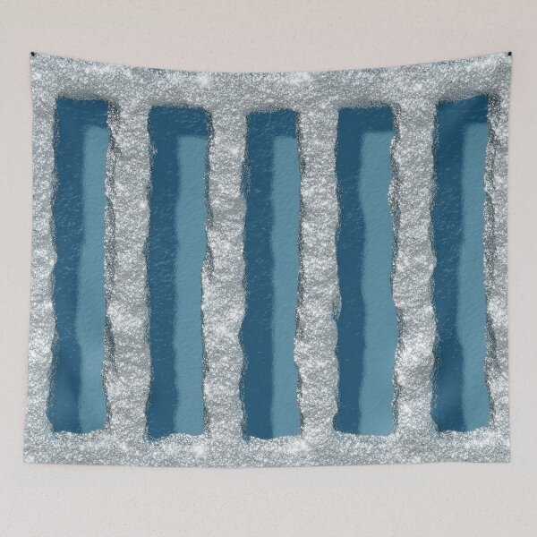 Item preview, Silver Glitter Blue Stripes Pattern designed and sold by bubblegoth.