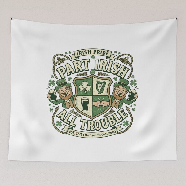 Item preview, Part Irish All Trouble - Funny Vintage St. Patrick's Day Badge designed and sold by Wear Sculpt.