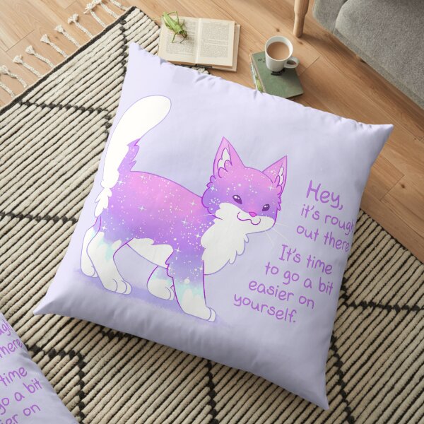 "It's Rough Out There" Sparkle Kitten Floor Pillow