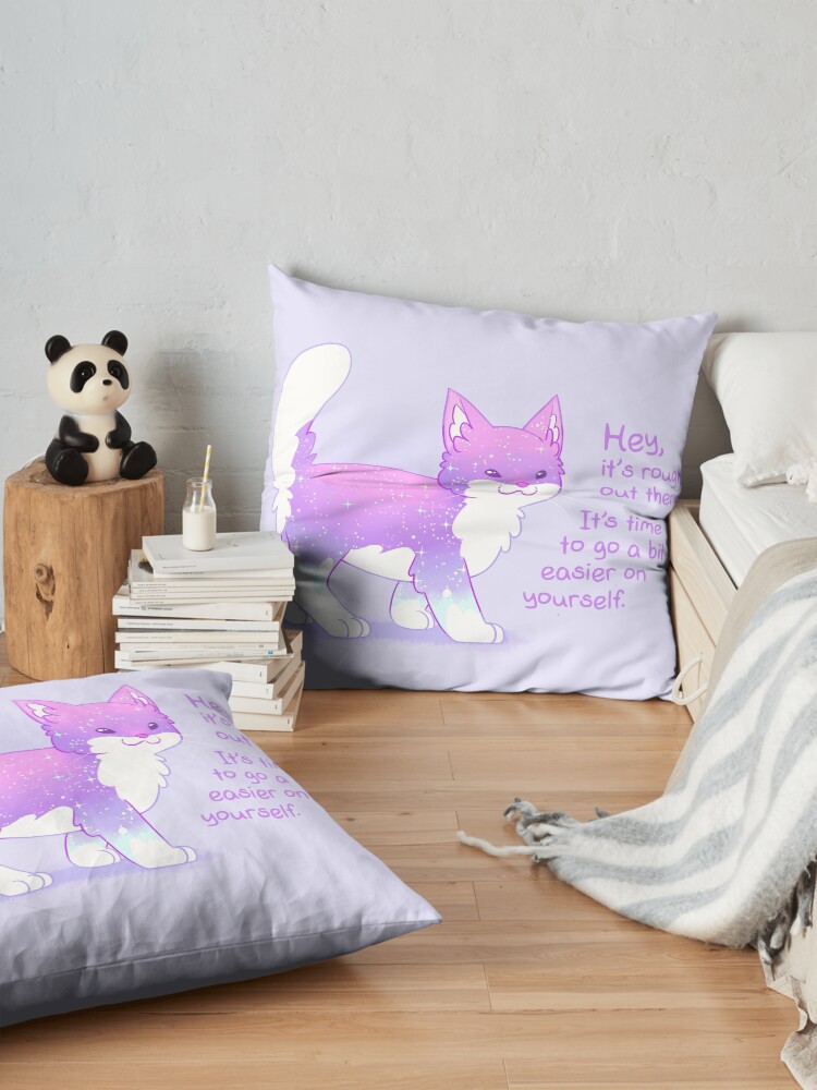 Alternate view of "It's Rough Out There" Sparkle Kitten Floor Pillow