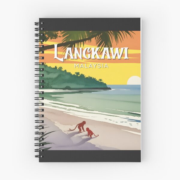 Item preview, Langkawi Malaysia Tropical Sunset Beach – Vintage Island Travel Poster designed and sold by ArcticFoxStudio.