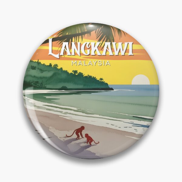 Item preview, Langkawi Malaysia Tropical Sunset Beach – Vintage Island Travel Poster designed and sold by ArcticFoxStudio.