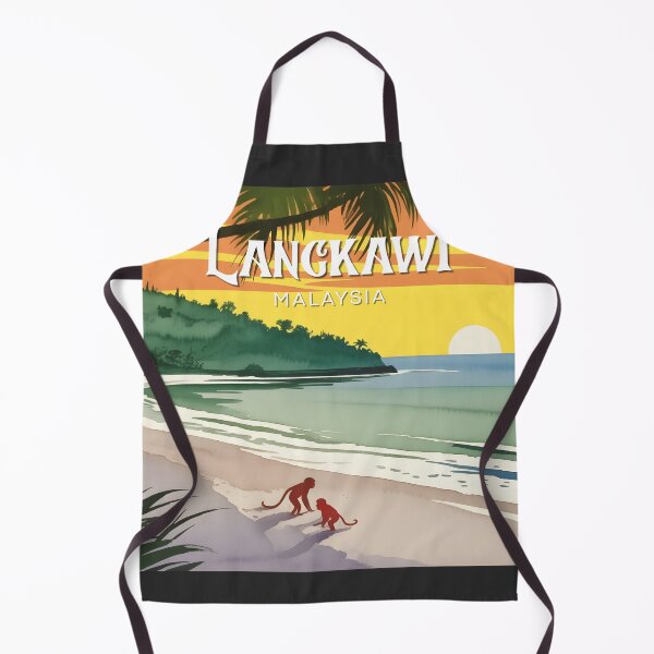 Item preview, Langkawi Malaysia Tropical Sunset Beach – Vintage Island Travel Poster designed and sold by ArcticFoxStudio.