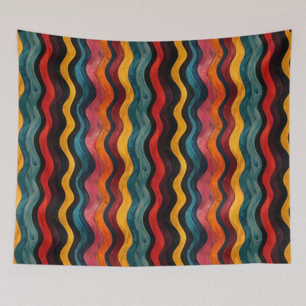 Item preview, Bold Abstract Wavy Stripes Hand-Painted Pattern designed and sold by NTGUILTY.