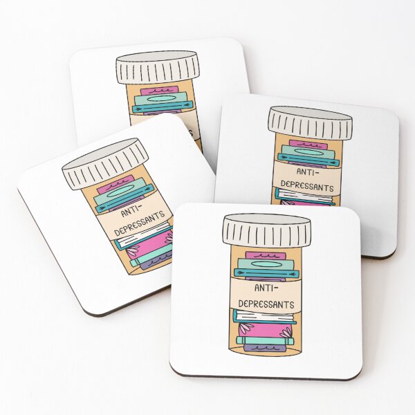 Item preview, Antidepressants – Prescription Bottle Filled with Colorful Books, Book Lover Illustration designed and sold by Thistle Owl Studio.