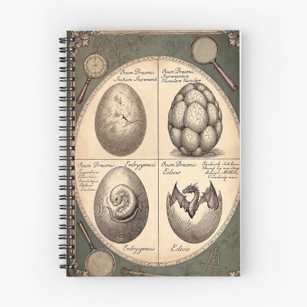 Item preview, Dragon Egg Development Chart – Gothic Dark Academia Scientific Plate designed and sold by semenol.